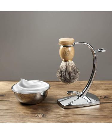 Ervor Luxurious 4-in-1 Shaving Set for Men | Synthetic Brush Stainless Steel Soap Peel | Perfect Gift for Fathers & Husbands - Buy Online on GoSupps.com