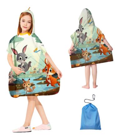 Aiorber microfases hooded towel bathing poncho children for 1-6 years old baby girl child boy baby towel with hood soft and absorbent baby towel hood 60x60cm children poncho towel gold-14 60x60cm