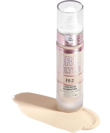 Makeup Revolution IRL Filter Longwear Foundation F0.2 23ml - Matte Finish, 16 Hour Wear for Fairest Skin Tones - Buy Online on GoSupps.com