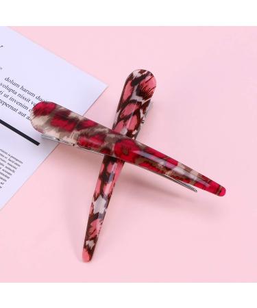 Lurrose 6-Piece Large Duck Beak Hair Clips - Leopard Pattern Alligator Clips for Women & Girls - Random Colors - Stylish & Durable Hair Accessories - Buy Online on GoSupps.com