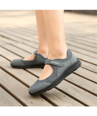 Buy Women's Outdoor Fitness Shoes - Breathable Mesh Sports Slippers with Velcro Fastener in Gray Size 42 EU - International Shipping Available - Buy Online on GoSupps.com