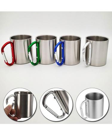 Digjobk Stainless Steel Toothbrush Mug - Portable Outdoor Cup with Handle & Carabiner for Camping Traveling Hiking - Red - Buy Online on GoSupps.com