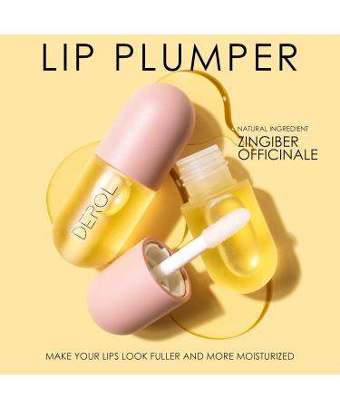 KYDA 2 Pcs Natural Lip Plumper Plant Extracts Lip Gloss Lip Plumping Balm for Fuller Lips & Hydrated Beauty Lips Moisturizing Clear Lip Enhancer 2pcs - Buy Online on GoSupps.com