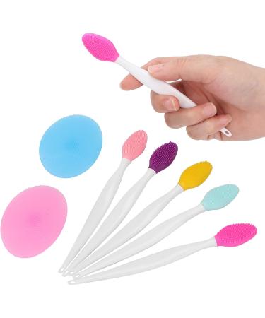 JUOPZKENN Silicone Exfoliating Lip Brush Silicone Facial Cleansing Brush Silicone Face Pore Cleaner Face Nose Lip Exfoliating Brush Set for Home Gift - Buy Online on GoSupps.com
