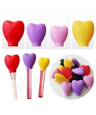 BOUTICOL Silicone Cover for Makeup Brush Organizer Reusable Case 15 Pack Holders Guards Travel Storage Eyeshadow Set Protector( 3 Size) Red