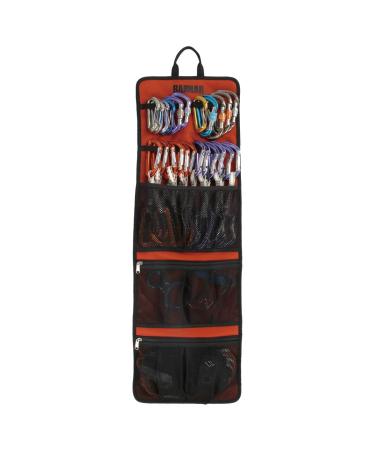 Climbing Quickdraw Hanging Storage Bag, Carabiner Hook Gear Equipment Parts Collections, Durable Foldable Bundled Roll Anti-scratch Bag, Small Tools Organizer Pouch, suit for Rock Climbing Ice Climb