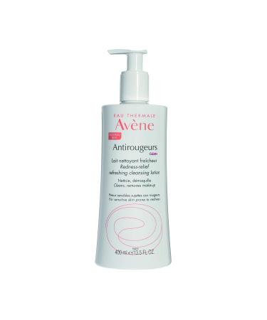 Eau Thermale Avene Antirougeurs CLEAN Refreshing Cleansing Lotion, Soothing Cleanser for Redness Prone Sensitive Skin 13.5 Fl Oz (Pack of 1)