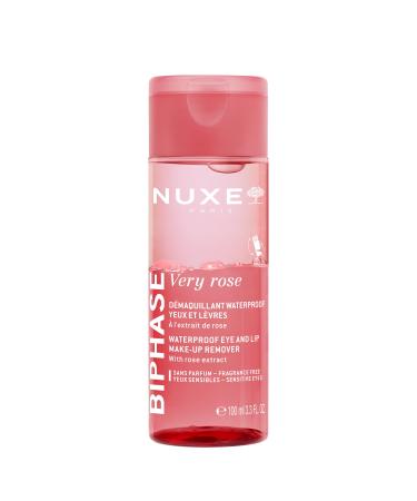 Nuxe Nuxe Very Rose Waterproof Eye and Lip Remover 100ml Two-Phase Cleanser for Sensitive Eyes Removes Waterproof and Long-Lasting Makeup Non-Greasy Finish Including