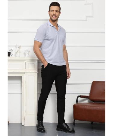 Angbater Men's Stretch Golf Pants - Slim Fit Lightweight Trousers with Pockets | X-Large, Black - Buy Online on GoSupps.com