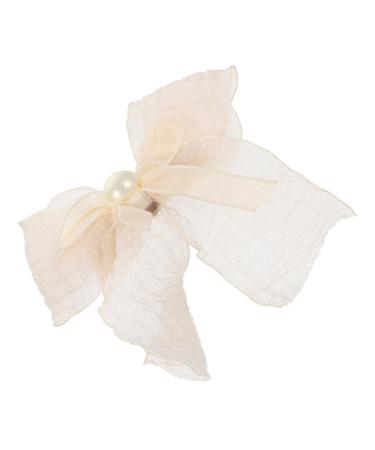 Beaupretty Bow Flower Mesh Lace Hairpin Hair Accessories The Flowers Metal Hair Ring Girl