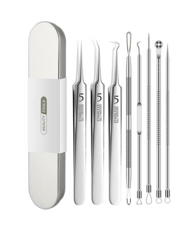 Usiveinborn Blackhead Remover Blackhead Tweezers Facial Blackhead Remover Tweezers Professional Stainless Steel Facial Blackhead Remover Tweezers (8-Piece Set)