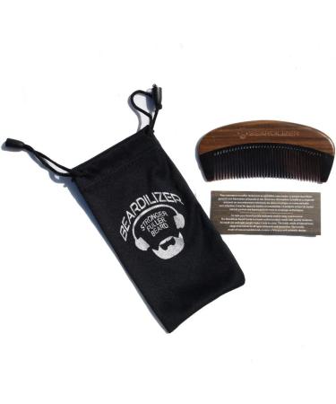 Beardilizer Beard Comb - 100% Natural Black Ox Buffalo Horn & Sandalwood Handle - Buy Online on GoSupps.com
