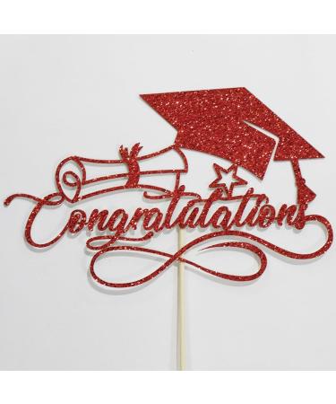 Congratulations Cake Topper Congrats Cake Topper-2024 Graduation Cake Topper Congrats Grad Party Cake Decorations for Senior High School College Grad/University Graduation Party Decoration Supplies Congratulations(red) - Buy Online on GoSupps.com