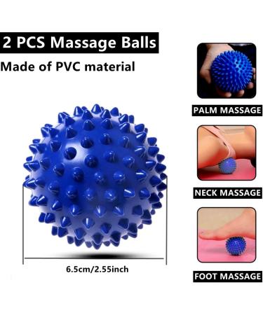 Wavata 3-Piece Massage Ball Set | Ergonomic Massage Roller with Knobs | Foot & Back Pain Relief | Deep Tissue Muscle Massage for Legs Arms & Shoulders (Blue) - Buy Online on GoSupps.com