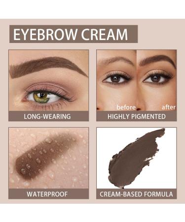evpct 2Pcs Eyebrows Gel Pomade Set | Long-lasting Waterproof Eyebrow Kit with Dual-ended Brush | Dark Brown 04 - Buy Online on GoSupps.com