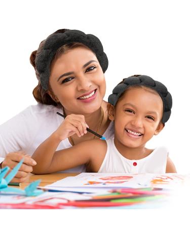 Sponge Spa Headband for Women | Terry Cloth Hair Band for Skincare & Makeup Removal - Black - Buy Online on GoSupps.com