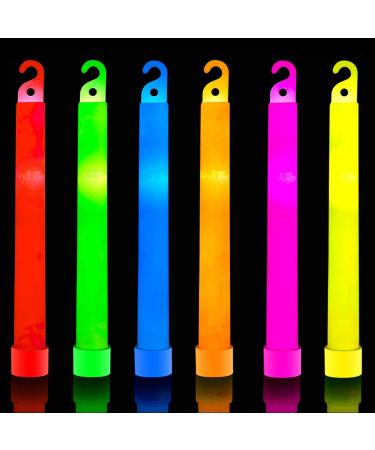 32 Ultra Bright 6 Inch Glow Sticks - Emergency Bright Chem Glow Sticks with 12 Hour Duration - Camping, Hiking Glow Stick Lights - for Parties and Kids Activities - Blackout Or Storm Ready Use