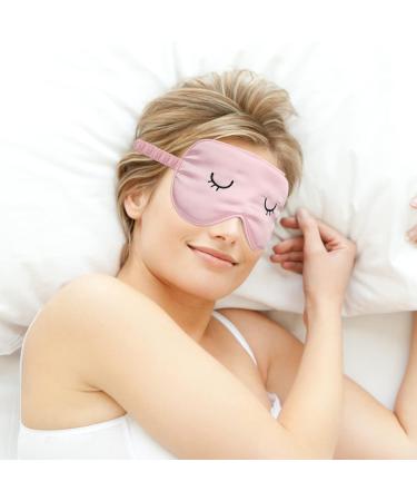 Lusofie 2Pcs Kids Silk Sleep Mask Set - Adjustable Eye Masks for Girls & Boys - Includes Storage Bag - Gray Pink - Ideal for Adults - Buy Online on GoSupps.com