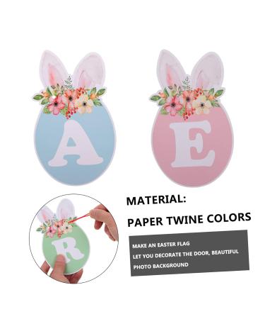 Warmhm Paper Easter Banner 3 Pcs Easter Flag Spring Baby Paper The Sign Easter Paper Bunting 17.5X10CMx3pcs Colorfulx3pcs - Buy Online on GoSupps.com