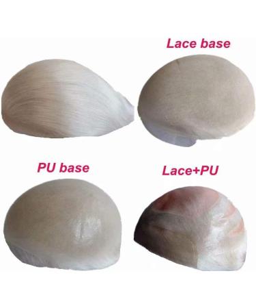 Gray white Human Hair Toupee for men NLW European human hair pieces for men Hair unit replacement System Man piece soft (White-Full Lace base) #White Full Lace - Buy Online on GoSupps.com