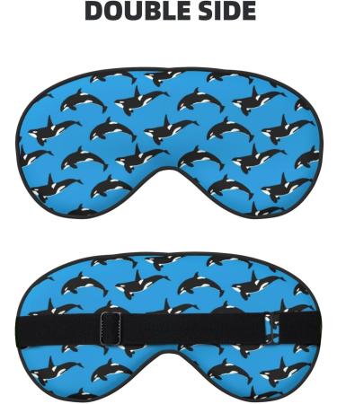 Blue Killer Whale Orca Sleep Mask | Adjustable Travel Eye Mask for Ultimate Comfort - Buy Online on GoSupps.com