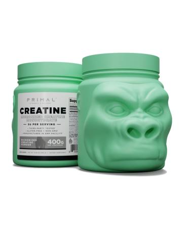Primal Creatine Monohydrate Powder (400 Grams) | Unflavored Micronized Creatine Muscle Development Supplement for Pre-Workout & Recovery | 5g Creatine Monohydrate per Serving