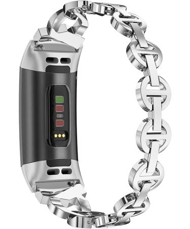 ToYouth Compatible Fitbit Charge 4 Bands/Charge 3 Bands Bling Bracelet Wristbands - Premium Metal Straps for Women - Buy Online on GoSupps.com