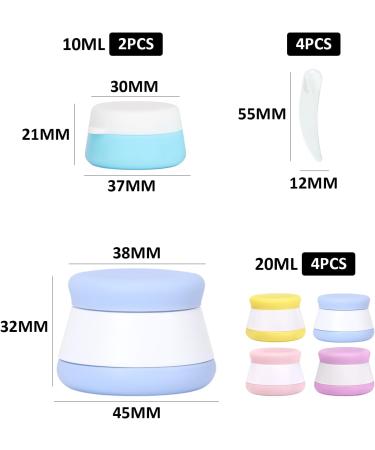 MUEEAD 10 Pieces Leakproof Silicone Travel Jar Set Multifunctional Toiletry Jars with Airtight Lids for Lotion Cosmetic and Toiletries - Buy Online on GoSupps.com