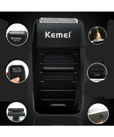 Kemei Men's Cordless Electric Razor with Precision Trimmer - Rechargeable Twin Blade Grooming Razor - Buy Online on GoSupps.com