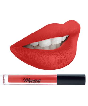 Mynena Orange Matte Liquid Lipstick | Long-Lasting, Waterproof, Vegan & Cruelty-Free | Talc, Mica, Gluten & Paraben-Free | Scarlet - Buy Online on GoSupps.com