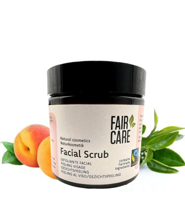 FAIRTRADE facial scrub 3.38 Oz - apricot and green tea - natural deep cleansing for radiant skin