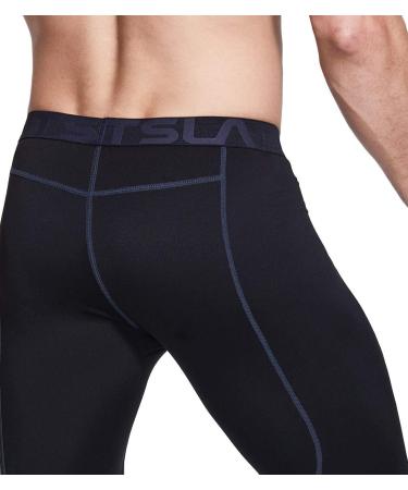 Shop TSLA Men's Thermal Compression Underwear | Winter Sports Leggings with Fleece Lining - Heatlock Technology | Black & Charcoal - Buy Online on GoSupps.com