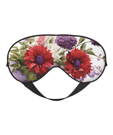 Sleep Mask Eye for Women Men Reusable Soft Blackout Eye Masks Covers for Night Better Sleep Travel Camping Road Trip Essentials Gifts for Him Her - Poppy Flower