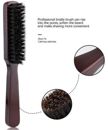 Natural Wild Boar Bristle Men's Beard Brush - Stiff Frank Brush for Grooming & Shaving - Mustodel Cleaning & Hair Styling Comb - Buy Online on GoSupps.com