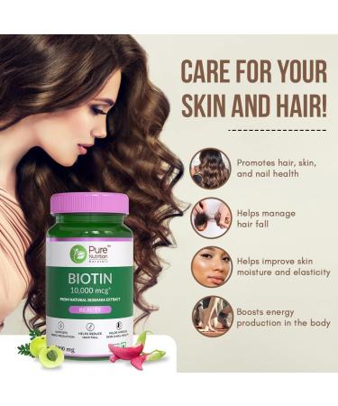 Naturals Biotin (10000mcg) with Sesbania Grandiflora Bhringraj Bamboo Shoot Moringa Leaf Amla Extracts & Multiminerals for Hair Growth & Healthy Nails | Reduce Hair Fall - 90 Veg Tabs - Buy Online on GoSupps.com