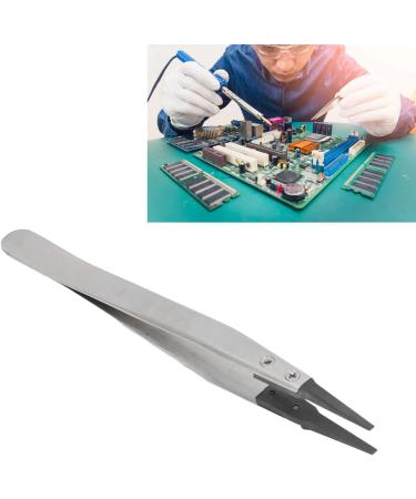 Precision Tweezers Stainless Steel Eagle Beak Tweezers Non Static Tweezers Non Static Tweezers Stainless Steel PPS Matt Sandblasted with Replaceable Straight Flat Tip - Buy Online on GoSupps.com