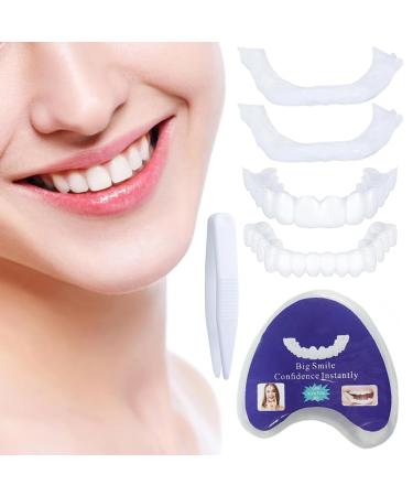 Dazluxe 2 pairs of veneers for upper and lower teeth immediately lightening veneers with a comfortable fit adjustable temporary artificial teeth for lack of teeth rapidly tangible dentures