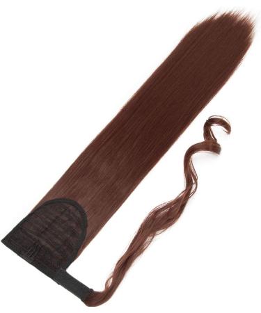 Straight Wrap Around Ponytail Clip In Hair Extensions 23" Inch/58CM Silky One Piece Long Hairpiece For Women Beauty - Dark Auburn 23 Inch Dark Auburn - Buy Online on GoSupps.com