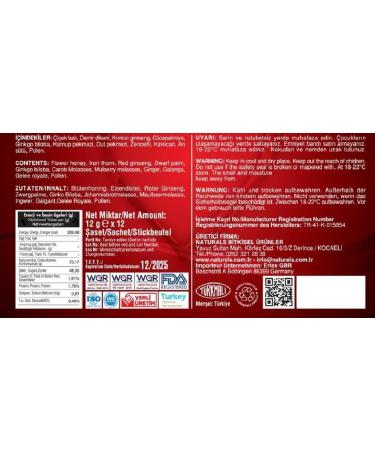  Sahmerdan Macun Ginseng Herbal Mix 12 x 12g High Dosed for Active Men with Maca Tribulus Terrestris. - Buy Online on GoSupps.com