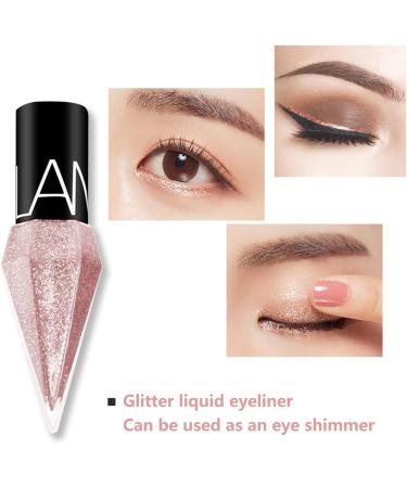 Shiny Glitter Liquid Eyeliner Kit - Waterproof Diamond-Shaped Eyeliner Set - Quick Dry Shimmer Silver Gold Beauty Makeup - 5 Colors - Buy Online on GoSupps.com