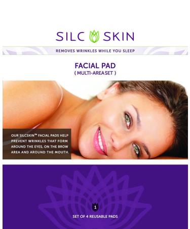 SilcSkin Facial Pad - Multi-Area Set Reusable Pads - Self-Adhesive Silicone Face Patches - Wrinkle Patches for Face and Eyes - 4 Reusable Face Pads