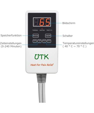 Buy UTK Remote Infrared Heating Pillows with Jade & Tourmaline - Pro Size (23.5x16) | Smart Controller & Auto Shutdown for Back Pain Relief - International Shipping Available - Buy Online on GoSupps.com