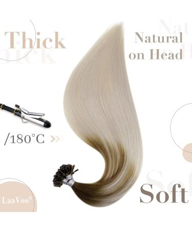LAAVOO U Tips Extensions - Real Hair Balayage Brown & Light Brown Ombre #8/59 - Pre Bonded Keratin Extensions 50 Strands 35cm - Buy Online on GoSupps.com