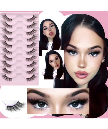 FANXITON 3D Half Lashes - Natural Look Wispy Cat Eye Faux Mink - 10 Pairs Fluffy Soft 15MM Short False Eyelashes - Buy Online on GoSupps.com
