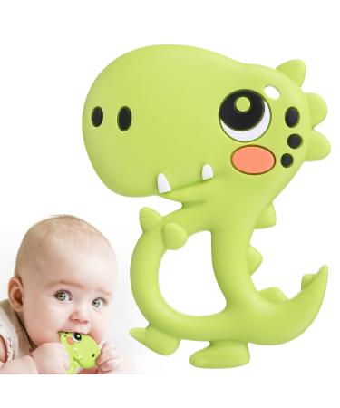 BBBiteMe Baby Teething Toys Silicone Dinosaur Baby Teethers for Babies 0-6  6-12 Months  BPA-Free Teether Gifts Baby Shower Toy for Toddlers and Infants(Green)
