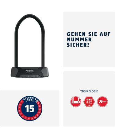 Abus Ironing Lock Granite XPlus 540 + USH Holder - 13mm Thick Bicycle Lock with XPlus Cylinder - Security Level 15 - 30cm Black - Buy Online on GoSupps.com