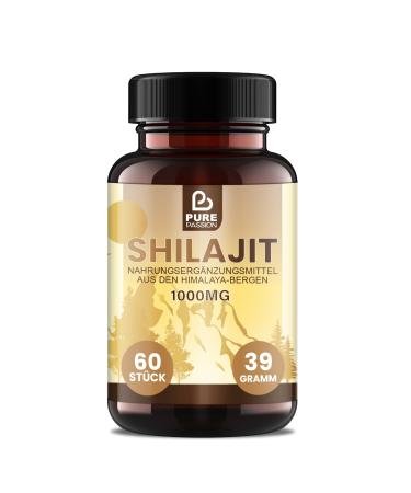PURE PASSION Pure Passion Shilajit Extra High Dose Capsules 1000 mg 50% Humic Acid 12% Fulvic Acid Original Shilajit Mineral Rich Himalayan Original Shilajit