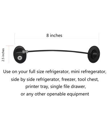 2 Pack Refrigerator Door Locks with 4 Keys | Child Safety Cabinet & File Drawer Lock | Freezer Door Lock by REZIPO - Black - Buy Online on GoSupps.com