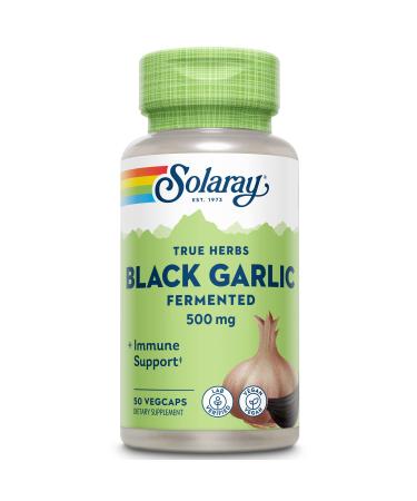 SOLARAY Fermented Black Garlic 500 mg | Healthy Immune Circulatory & Cardiovascular Support | 50 VegCaps - Buy Online on GoSupps.com