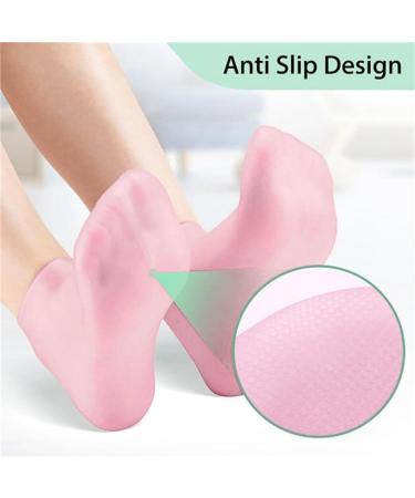 Buy Silicone Socks for Moisturized Feet | 2 Pairs Pink Rose & Skin Color for Dry Cracked Skin - Buy Online on GoSupps.com